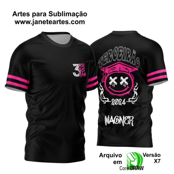 Arte Vetor Camisa Terceirão 2024 Smile Retro