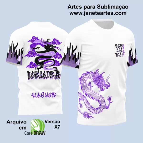 Arte Vetor Camisa Terceirão Dragão Chama