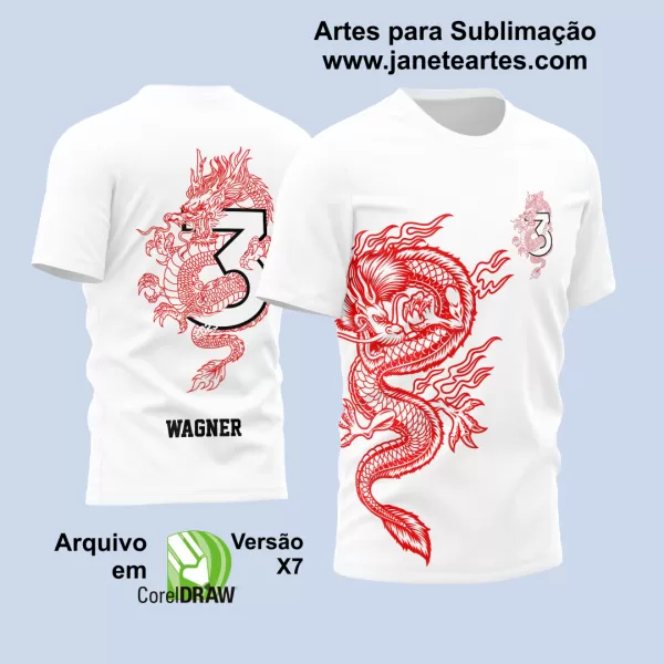 Arte Vetor Camisa Terceirão Dragão Dragões Vermelho - Silk - Sublimação