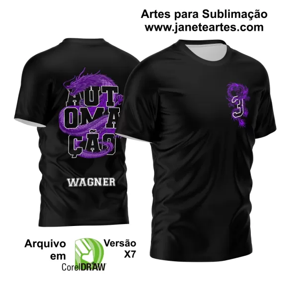 Arte Vetor Camisa Terceirão Dragão Roxo Letreiro