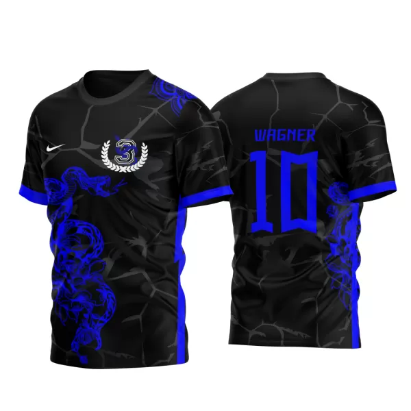 Arte Vetor Camisa Time Cobra Azul Grunge 2023