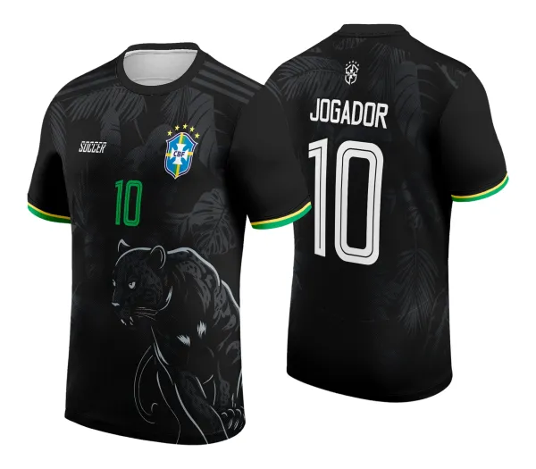 Arte Vetor Camisa de Interclasse Pantera Negra Brasil 2024 - 2025