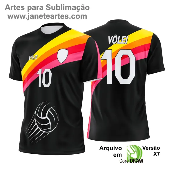 Arte Vetor Camisa de Vôlei - Estampa Camisa de Vôlei