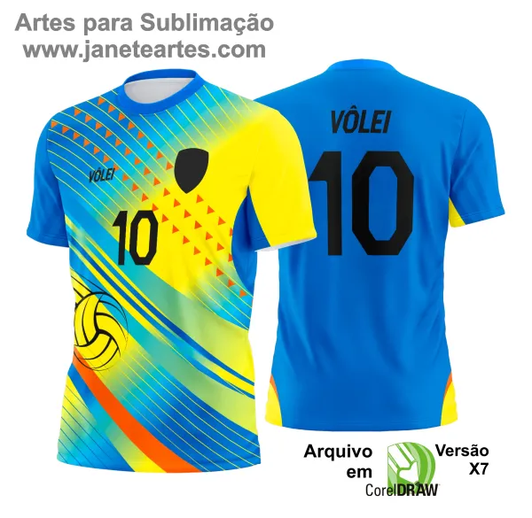 Arte Vetor Camisa de Vôlei - Estampa Camisa de Vôlei