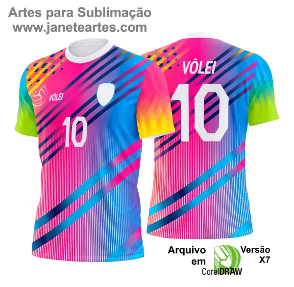 Arte Vetor Camisa de Vôlei - Estampa Camisa de Vôlei