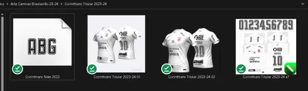 Arte Vetor Camisa do Corinthians Titular 2023-24 Arte Vetor Camisa do Corinthians Titular 2023-24