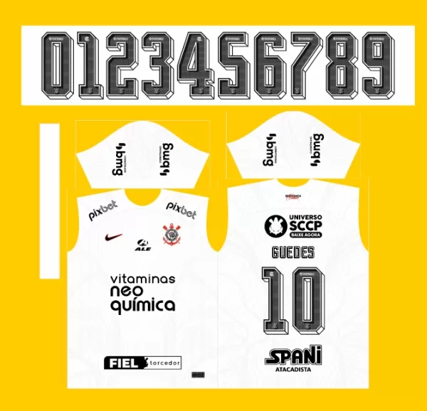 Arte Vetor Camisa do Corinthians Titular 2023-24