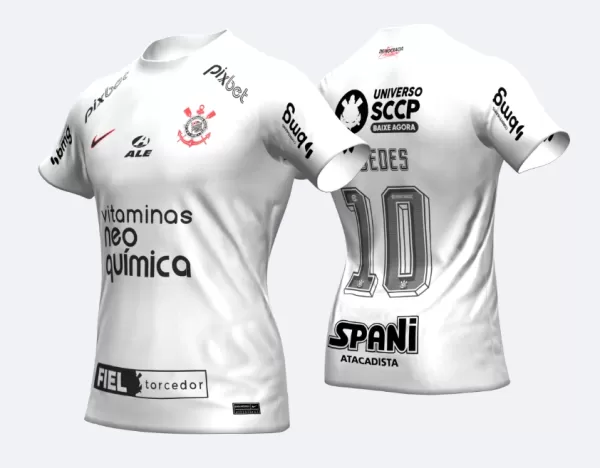 Arte Vetor Camisa do Corinthians Titular 2023-24 Arte Vetor Camisa do Corinthians Titular 2023-24
