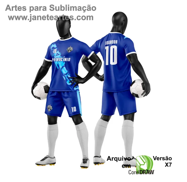 Arte Vetor Camisa e Short de Time de Futebol Amador