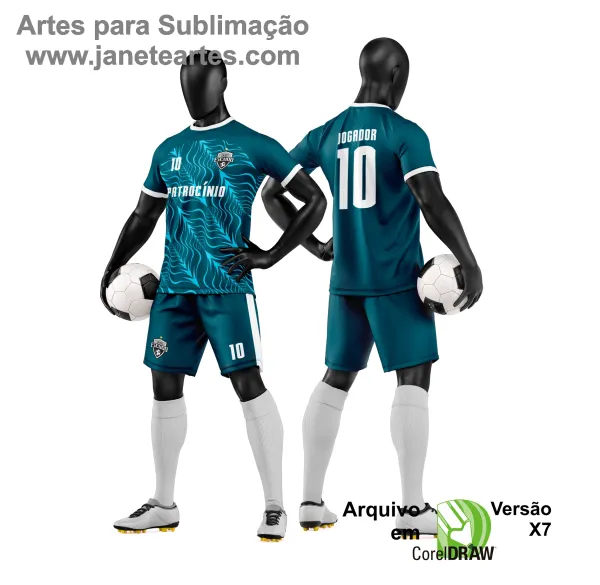Arte Vetor Camisa e Short de Time de Futebol Amador
