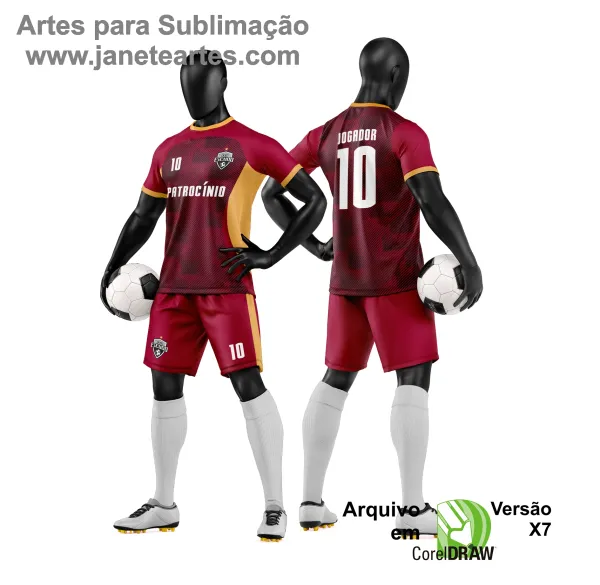 Arte Vetor Camisa e Short de Time de Futebol Amador