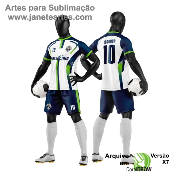 Arte Vetor Camisa e Short de Time de Futebol Amador