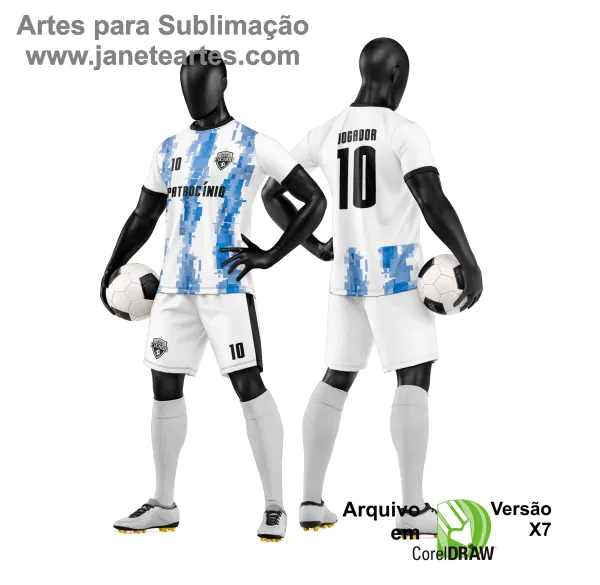 Arte Vetor Camisa e Short de Time de Futebol Amador