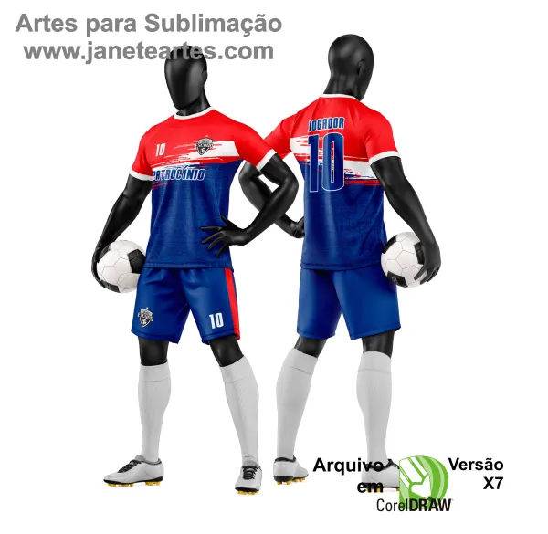Arte Vetor Camisa e Short de Time de Futebol Amador
