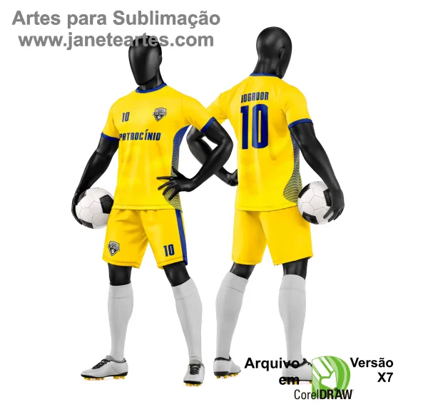 Arte Vetor Camisa e Short de Time de Futebol Amador