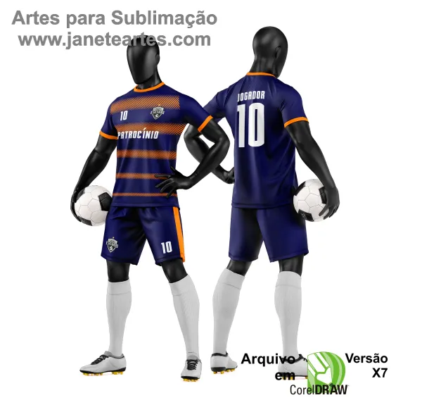 Arte Vetor Camisa e Short de Time de Futebol Amador