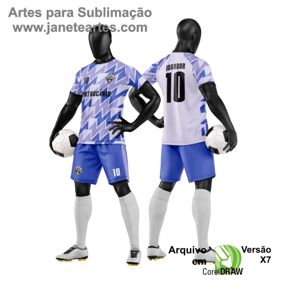 Arte Vetor Camisa e Short de Time de Futebol Amador