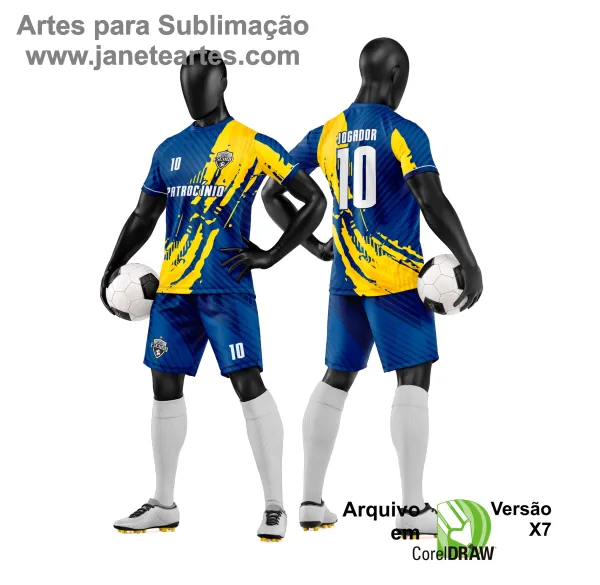 Arte Vetor Camisa e Short de Time de Futebol Amador