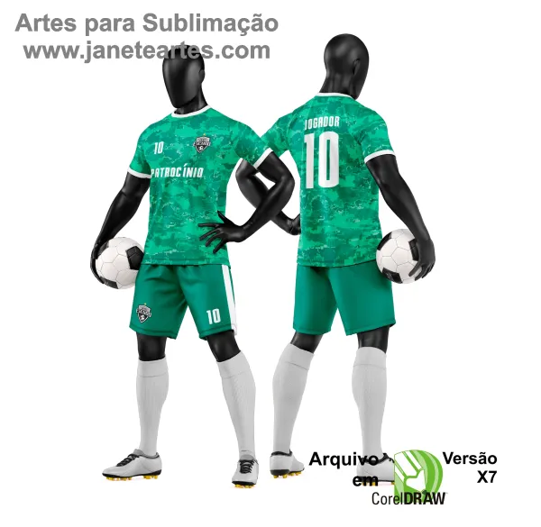 Arte Vetor Camisa e Short de Time de Futebol Amador