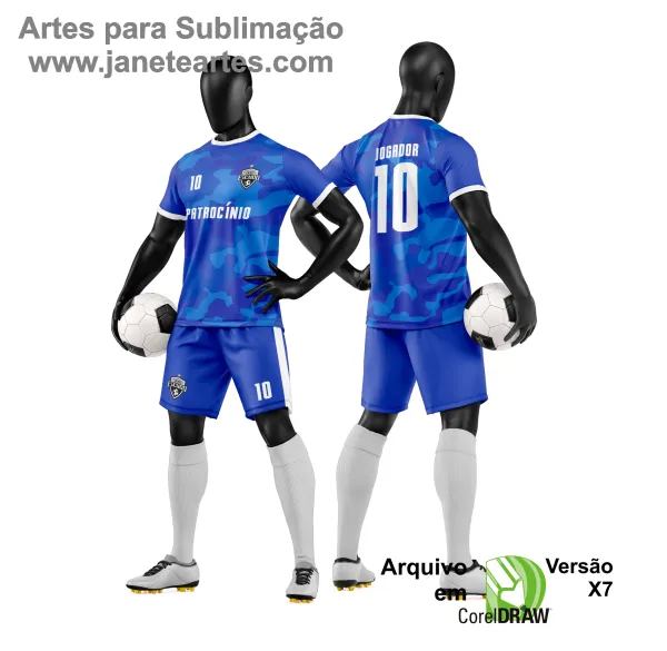Arte Vetor Camisa e Short de Time de Futebol Amador