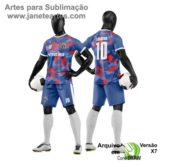 Arte Vetor Camisa e Short de Time de Futebol Amador
