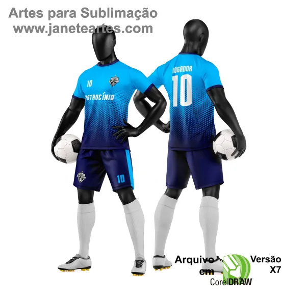 Arte Vetor Camisa e Short de Time de Futebol Amador