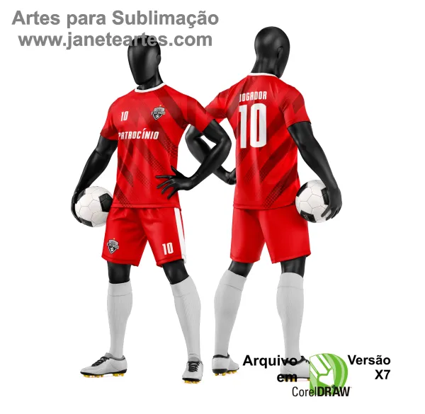 Arte Vetor Camisa e Short de Time de Futebol Amador