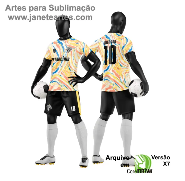 Arte Vetor Camisa e Short de Time de Futebol Amador