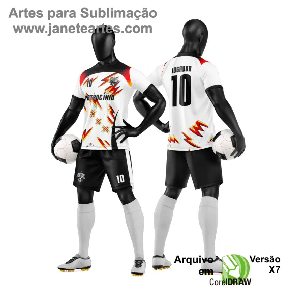 Arte Vetor Camisa e Short de Time de Futebol Amador