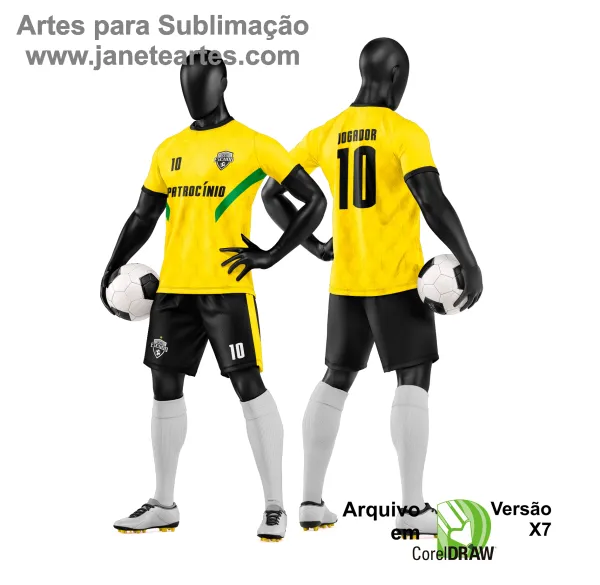 Arte Vetor Camisa e Short de Time de Futebol Amador