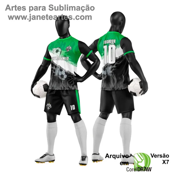 Arte Vetor Camisa e Short de Time de Futebol Amador