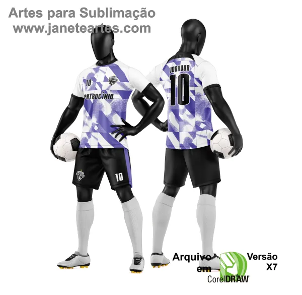 Arte Vetor Camisa e Short de Time de Futebol Amador