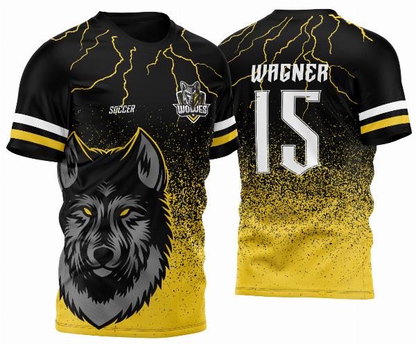 Arte Vetor Camisa para InterClasse Lobo Particulas Ataque 2023 Amarela
