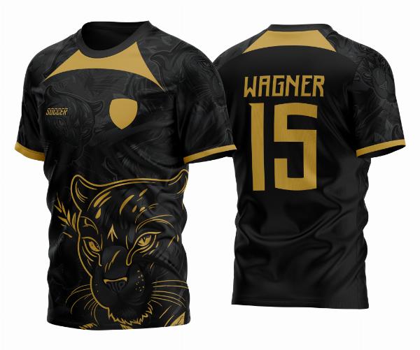 Arte Vetor Camisa para InterClasse Pantera Negra Traços Dourados 2023 Novo