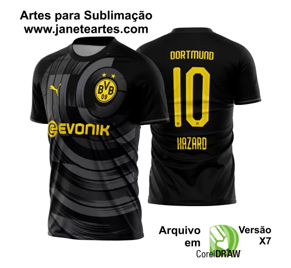 Arte Vetor Estampa Camisa Borussia Dortmund Concept Kit Away 2018