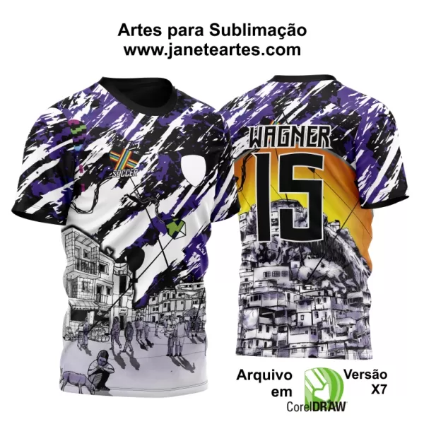 Arte Vetor Estampa Camisa Favela Modelo 03