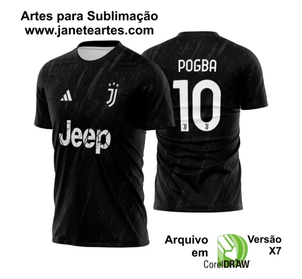 Arte Vetor Estampa Camisa Juventus Concept Kit Black 2023 02