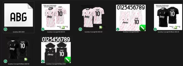 Arte Vetor Estampa Camisa Juventus Concept Kit Black 2023 02