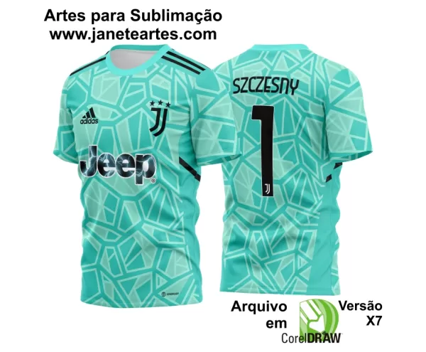 Arte Vetor Estampa Camisa Juventus Goleiro I 2022-2023