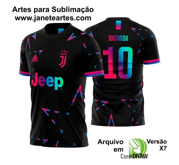 Arte Vetor Estampa Camisa Juventus Neon Star