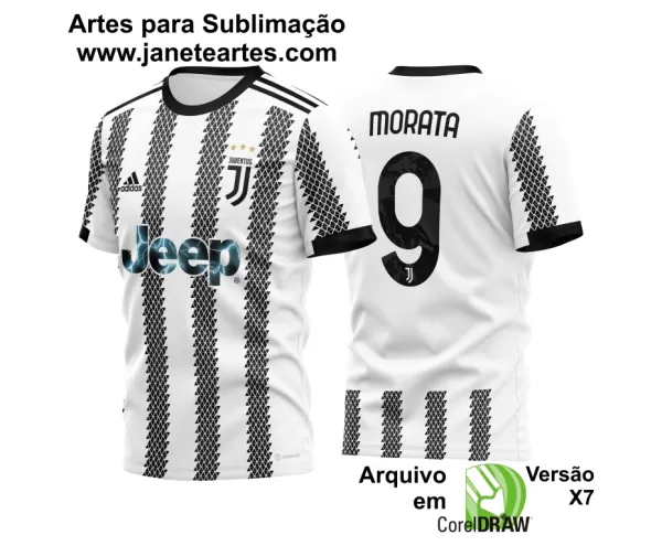 Arte Vetor Estampa Camisa Juventus Titular 2022-23 02