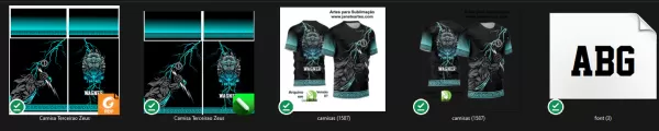 Arte Vetor Estampa Camisa TERCEIRÃO Zeus Raios 2024 Modelo 08