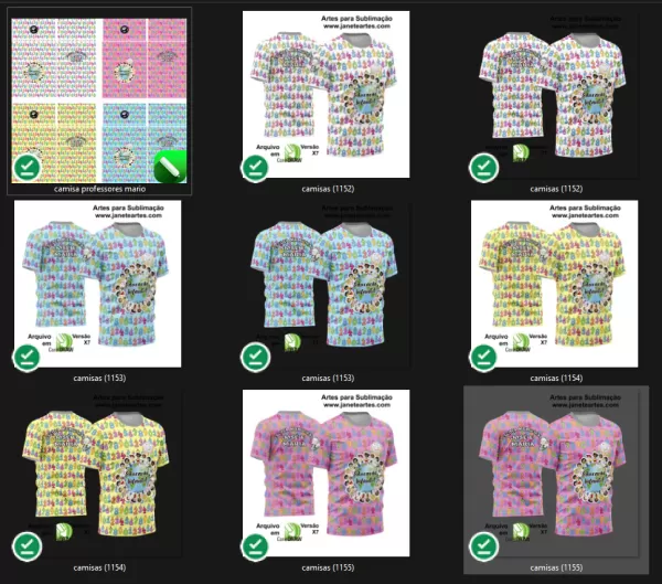 Arte Vetor Estampa Template Camisa Professora - Professor 2024 Educação Infantil