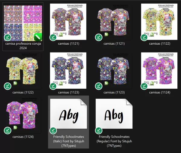 Arte Vetor Estampa Template Camisa Professora - Professor 2024 Modelo 09