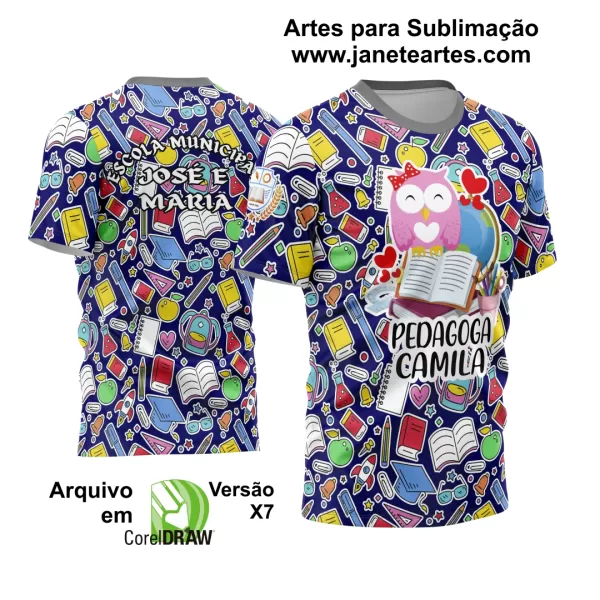 Arte Vetor Estampa Template Camisa Professora - Professor 2024 Modelo 09