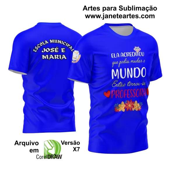 Arte Vetor Estampa Template Camisa Professora - Professor 2024 Modelo 12