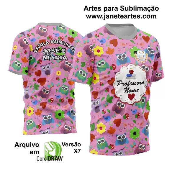 Arte Vetor Estampa Template Camisa Professora - Professor 2024 Modelo 17