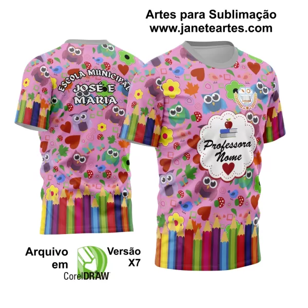 Arte Vetor Estampa Template Camisa Professora - Professor 2024 Modelo 18