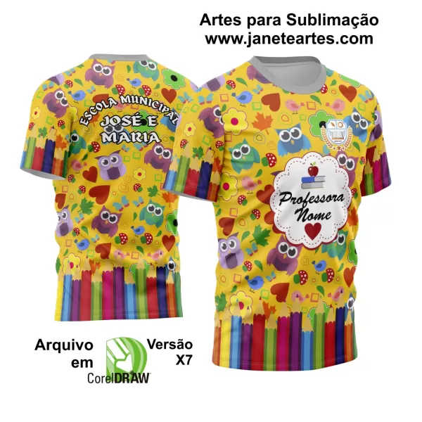 Arte Vetor Estampa Template Camisa Professora - Professor 2024 Modelo 18