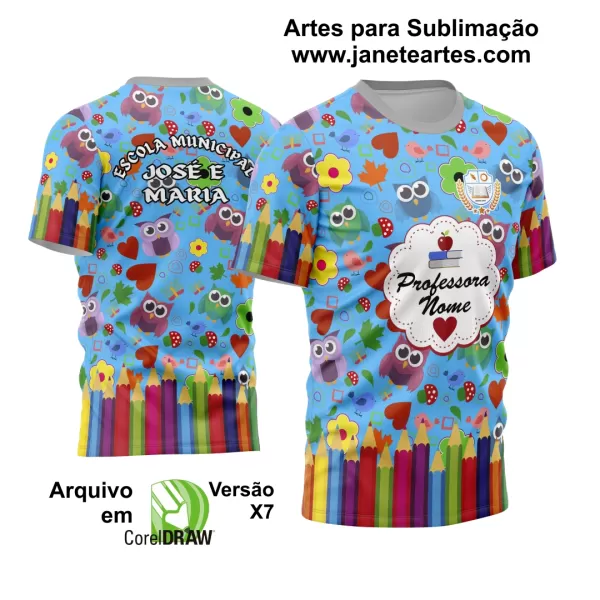Arte Vetor Estampa Template Camisa Professora - Professor 2024 Modelo 18
